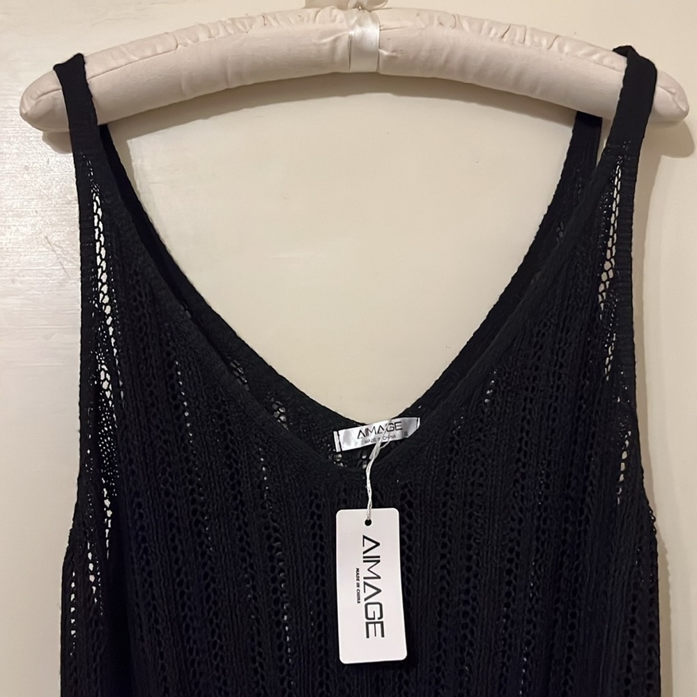 Black Crochet Sleeveless beach coverup
XXL - Picture 5 of 6